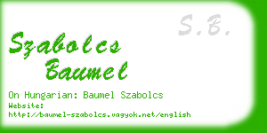 szabolcs baumel business card